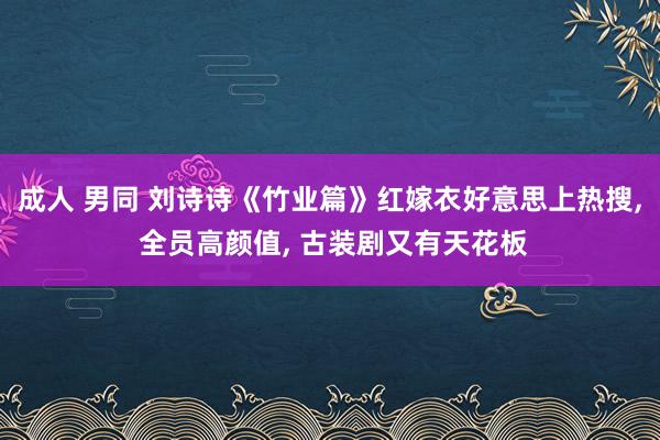 成人 男同 刘诗诗《竹业篇》红嫁衣好意思上热搜， 全员高颜值， 古装剧又有天花板