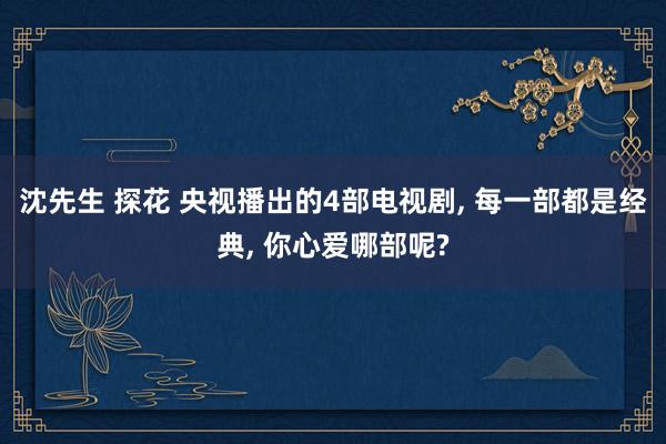 沈先生 探花 央视播出的4部电视剧， 每一部都是经典， 你心爱哪部呢?