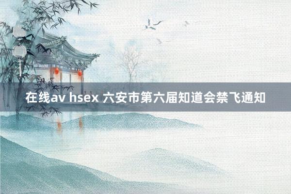 在线av hsex 六安市第六届知道会禁飞通知