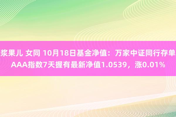 浆果儿 女同 10月18日基金净值：万家中证同行存单AAA指数7天握有最新净值1.0539，涨0.01%