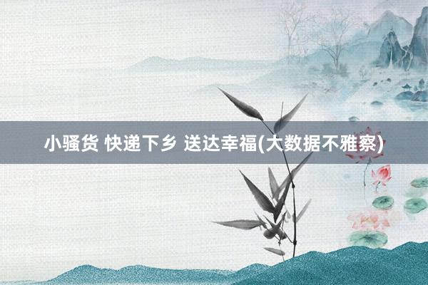 小骚货 快递下乡 送达幸福(大数据不雅察)