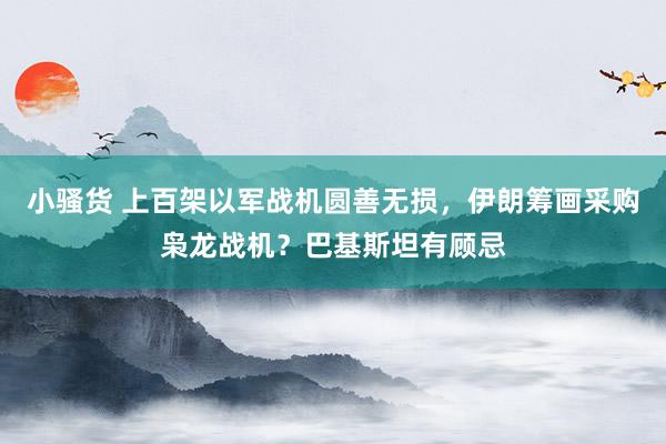 小骚货 上百架以军战机圆善无损，伊朗筹画采购枭龙战机？巴基斯坦有顾忌