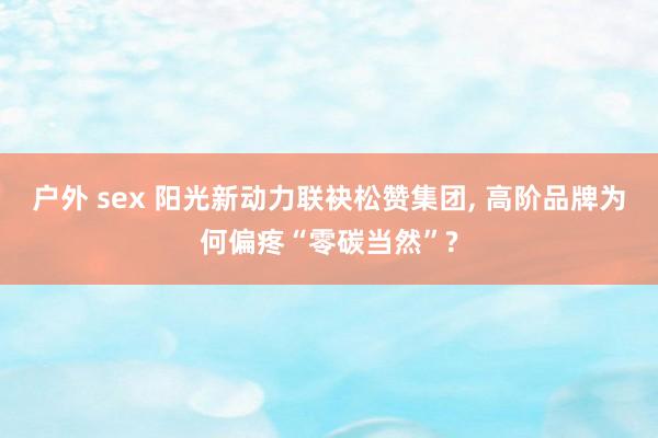 户外 sex 阳光新动力联袂松赞集团， 高阶品牌为何偏疼“零碳当然”?