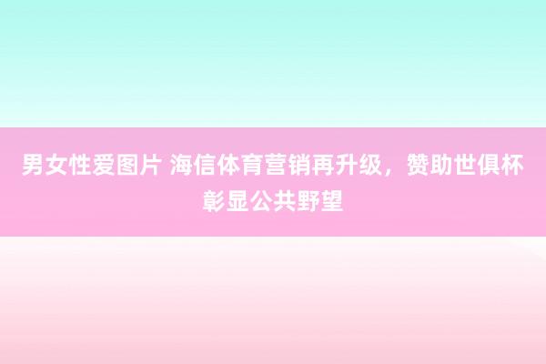 男女性爱图片 海信体育营销再升级，赞助世俱杯彰显公共野望