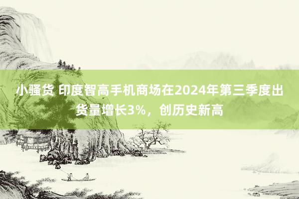 小骚货 印度智高手机商场在2024年第三季度出货量增长3%，创历史新高