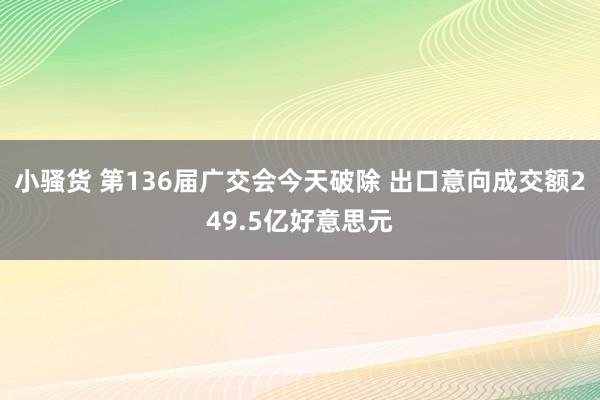 小骚货 第136届广交会今天破除 出口意向成交额249.5亿好意思元