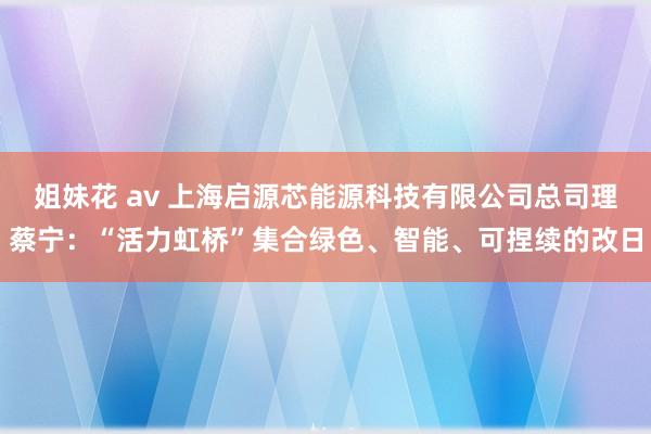 姐妹花 av 上海启源芯能源科技有限公司总司理蔡宁：“活力虹桥”集合绿色、智能、可捏续的改日