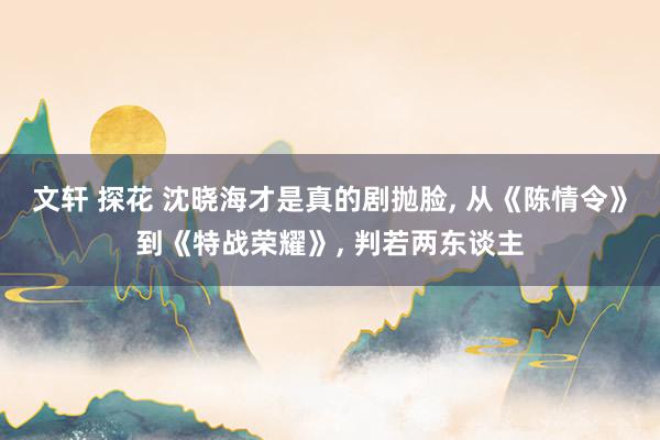 文轩 探花 沈晓海才是真的剧抛脸， 从《陈情令》到《特战荣耀》， 判若两东谈主