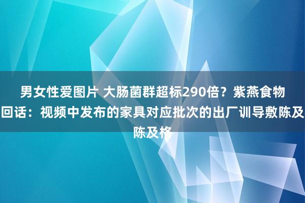 男女性爱图片 大肠菌群超标290倍？紫燕食物再回话：视频中发布的家具对应批次的出厂训导敷陈及格