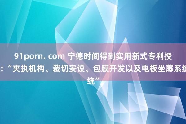 91porn. com 宁德时间得到实用新式专利授权: “夹执机构、裁切安设、包膜开发以及电板坐蓐系统”