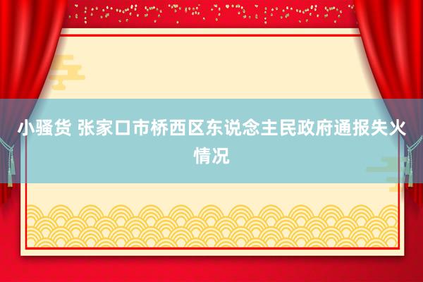 小骚货 张家口市桥西区东说念主民政府通报失火情况