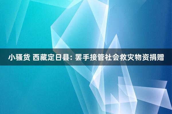 小骚货 西藏定日县: 罢手接管社会救灾物资捐赠